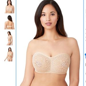 Wacoal nude, strapless bra 38DD